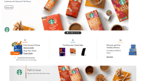 Walmart Starbucks 'National Coffee Day' Home Page Ads